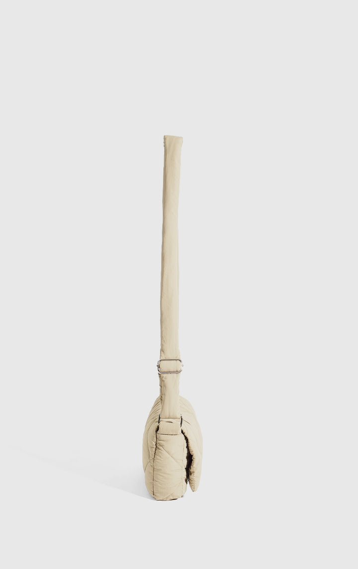 Back view of the Khaki 2-in-1 Sling with Pouch Puffer Bag for Women