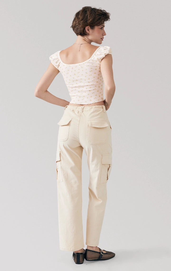 Full back view of the Printed Textured Ribbed Jersey Corset-Like Top, showcasing the printed ribbed fabric and figure-flattering silhouette from Just G Philippines.