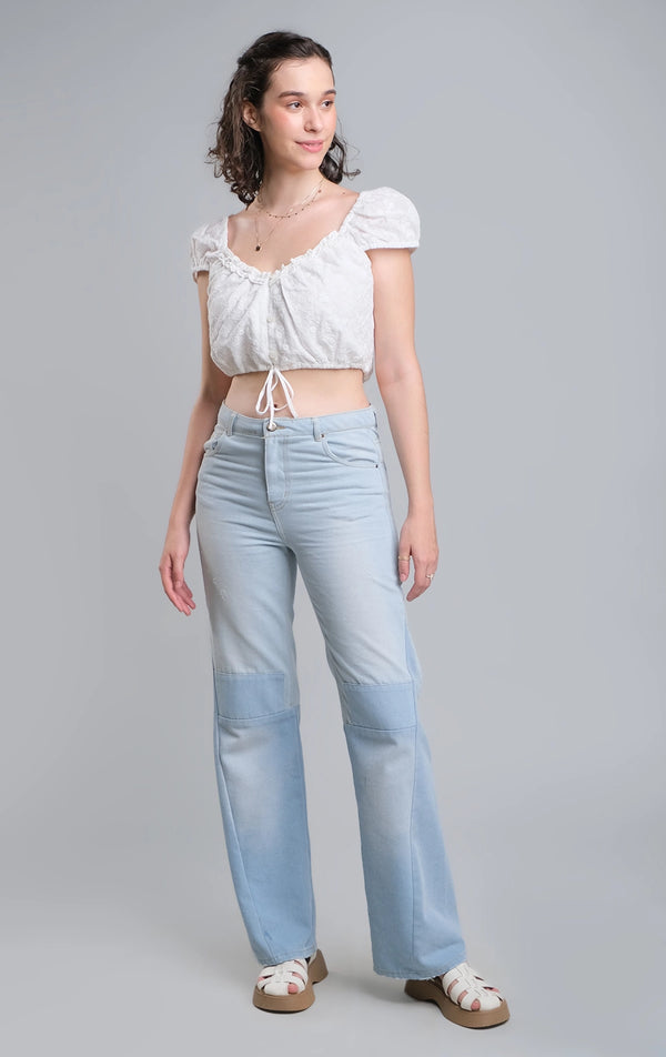 LOW RISE FLARE DENIM JEANS