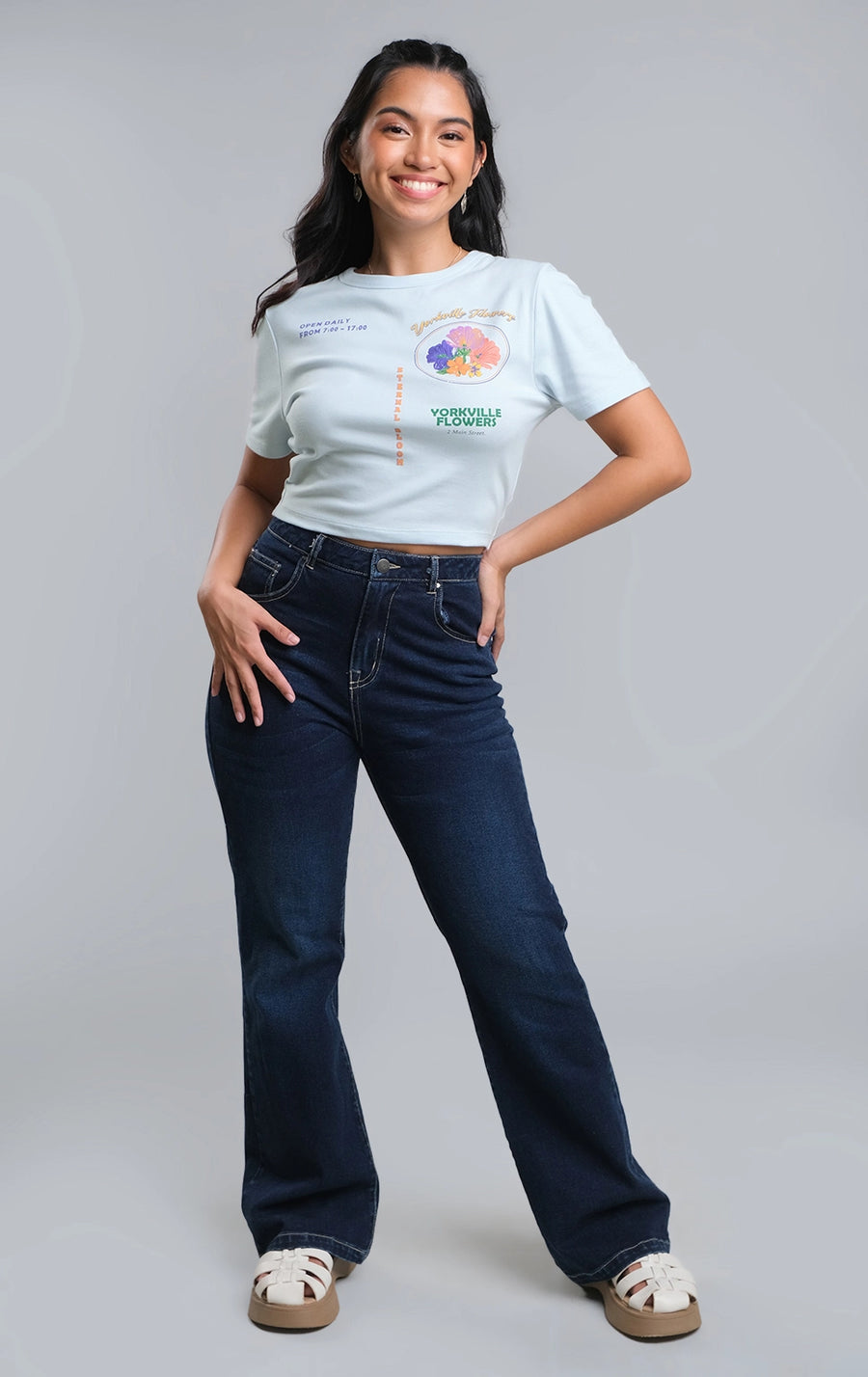 LOW RISE BOOT CUT DENIM JEANS