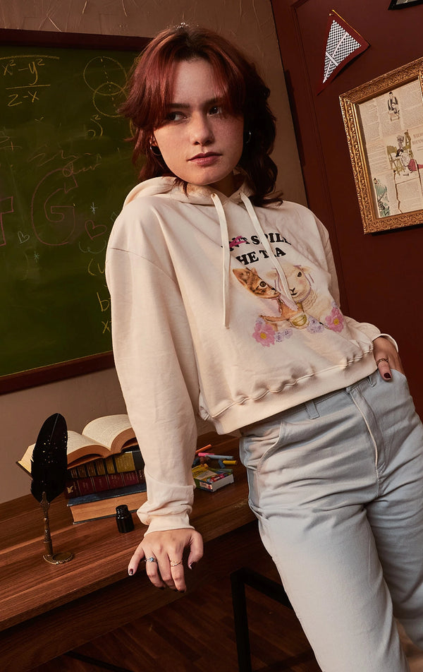 TEA CROPPED HOODIE