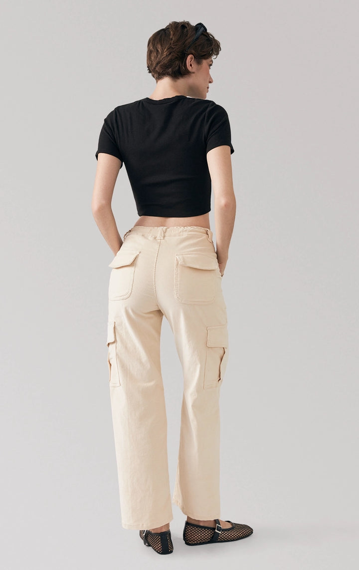 Full back view of the cropped baby tee with graphics and ribbed texture by Just G Philippines