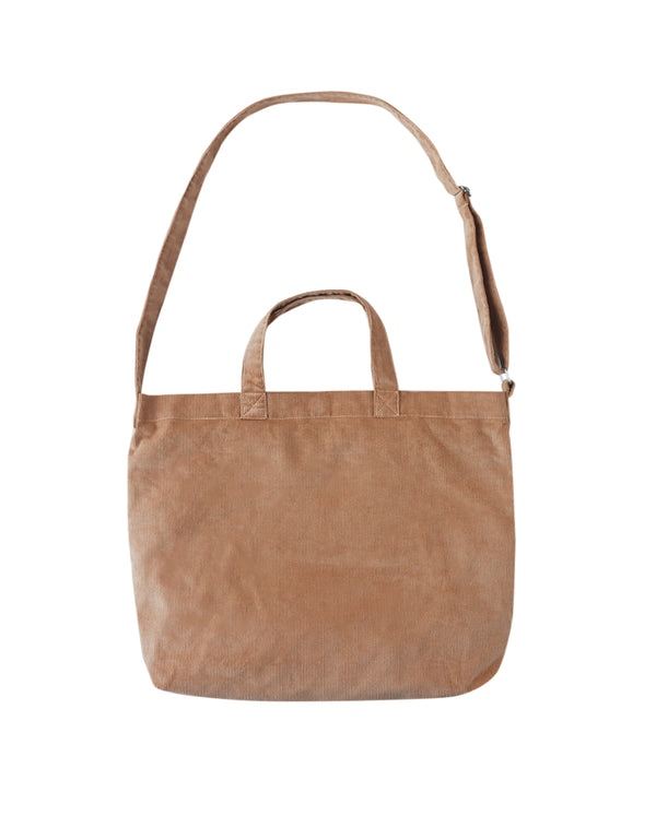 CORDUROY TOTE BAG WITH SLING STRAP