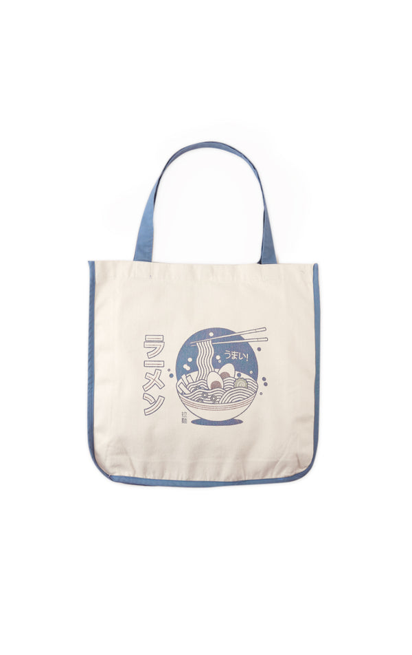 TWILL TOTE BAG WITH RAMEN PRINT
