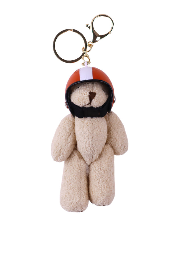 SHEARLING BEAR CHARM WITH RED HELMET