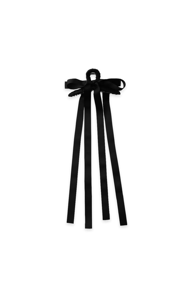 GROSSGRAIN COVERED HAIR CLAW WITH LONG BOW