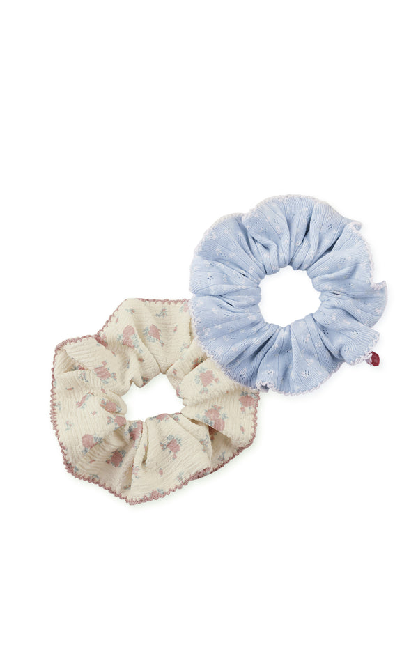 PRINTED SCRUNCHIES WITH PICOTING