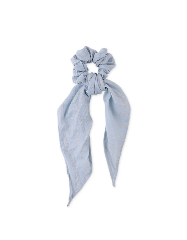 Gray Crumpled Cotton Scrunchie