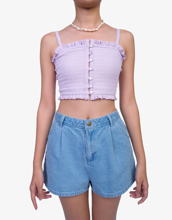 TEXTURED RUFFLED TOP