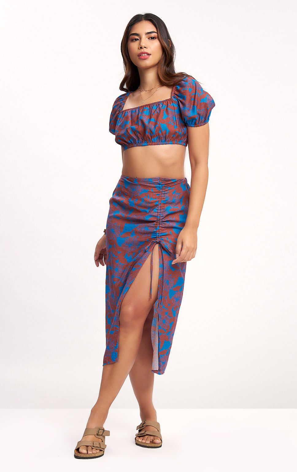PARAISO CROPPED TOP WITH PUFF SLEEVES