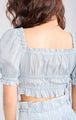 PUFF SLEEVES TOP WITH SIDE RIBBONS