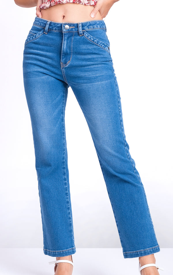 LOW RISE STRAIGHT CUT FIT DENIM JEANS