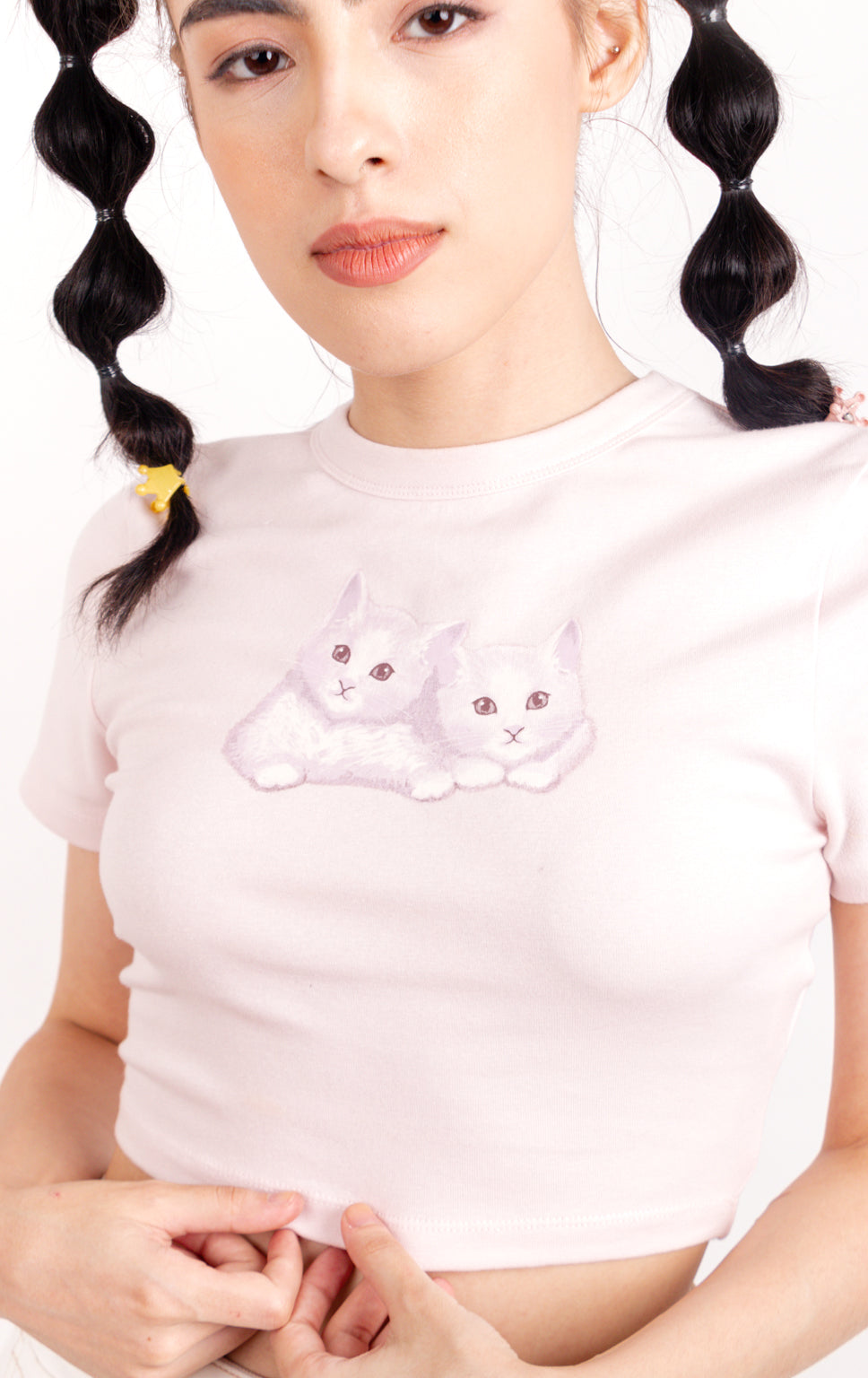TWIN KITTEN GRAPHIC BABY FIT TEE