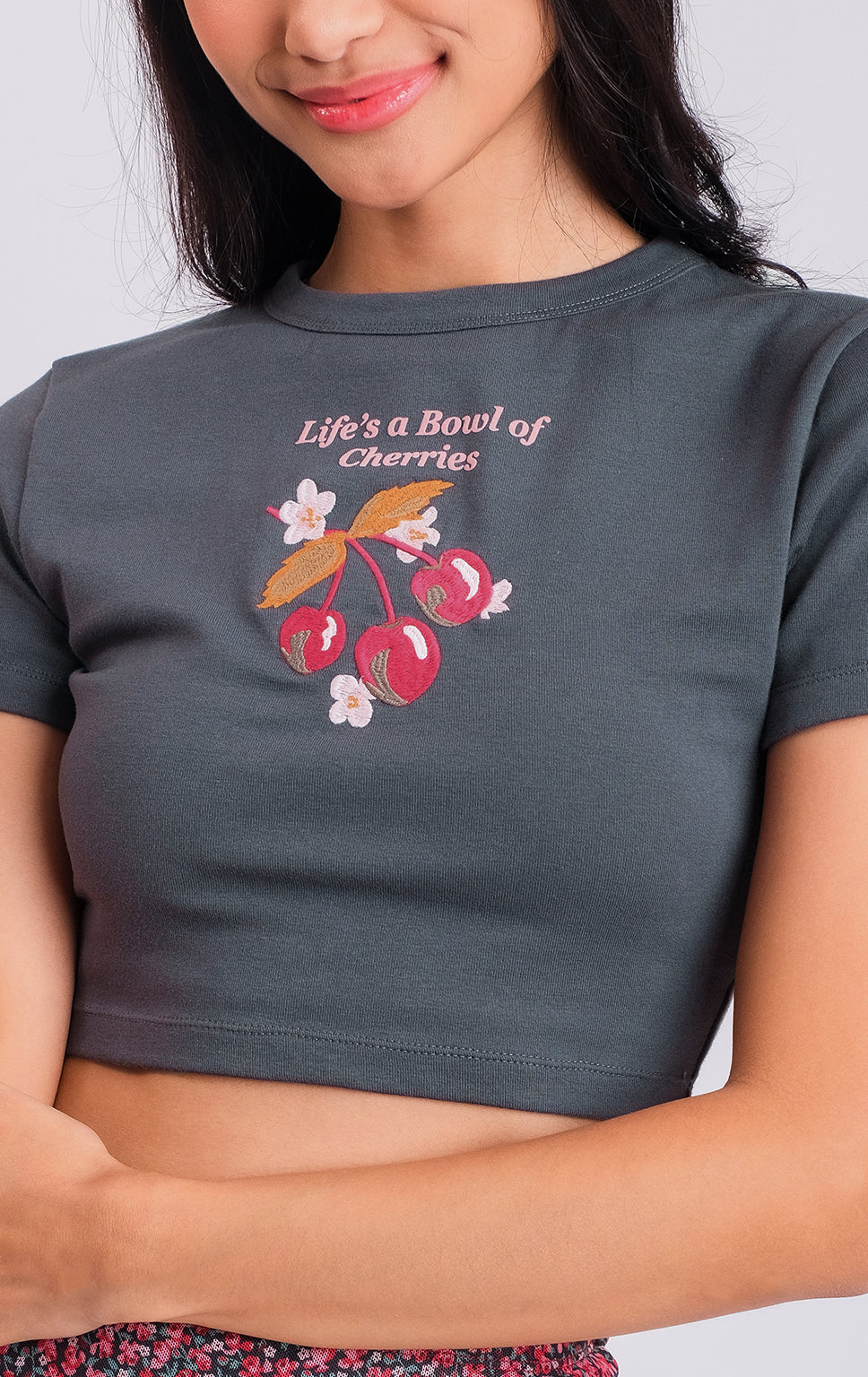 CHERRY CROPPED BABY TEE
