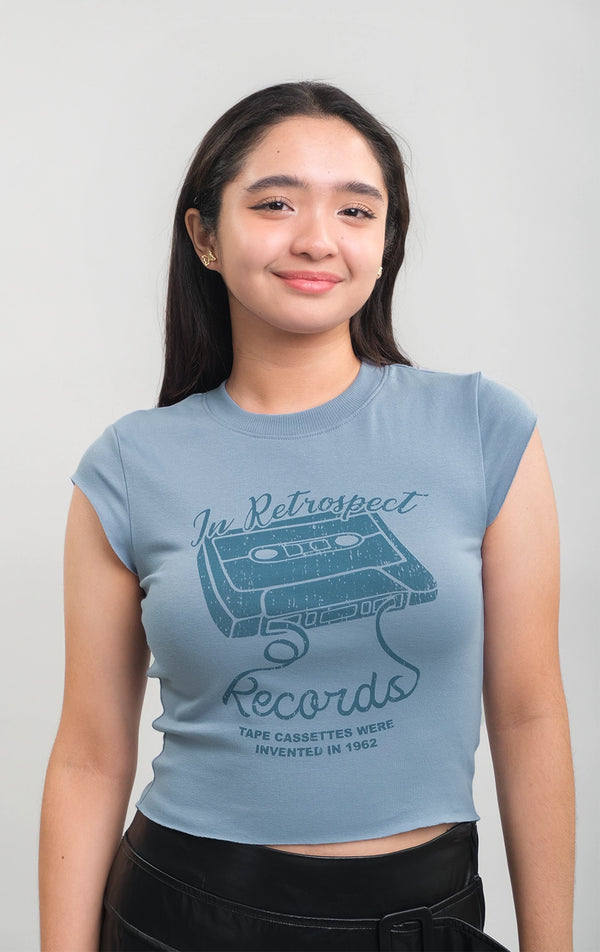 BABY TEE WITH RAW EDGE