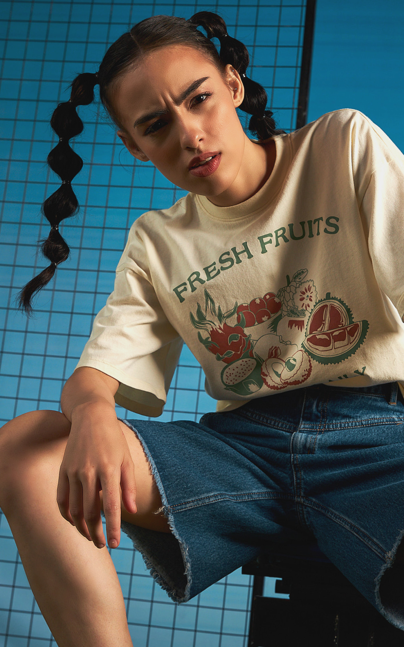 FRESH FRUITS GRAPHIC OVERSIZED FIT TEE
