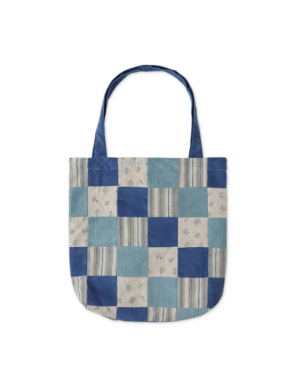 Multicolor Corduroy and Linen Patchwork Tote Bag