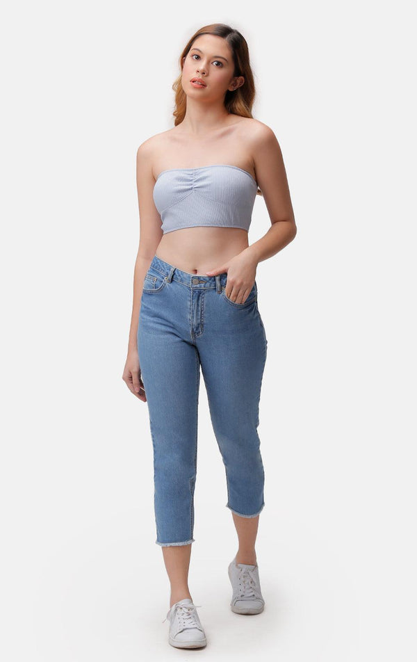 LIGHT BLUE TUBE BANDEAU - Just G | Number 1 women's and teen fashion brand. Shop online at justg.com.ph | Cash on delivery ( COD ) and Prepaid transaction available.