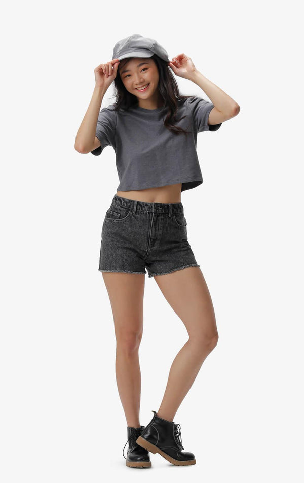 CROPPED PUFF SLEEVES T-SHIRT - Just G | Number 1 women's and teen fashion brand. Shop online at justg.com.ph | Cash on delivery ( COD ) and Prepaid transaction available.