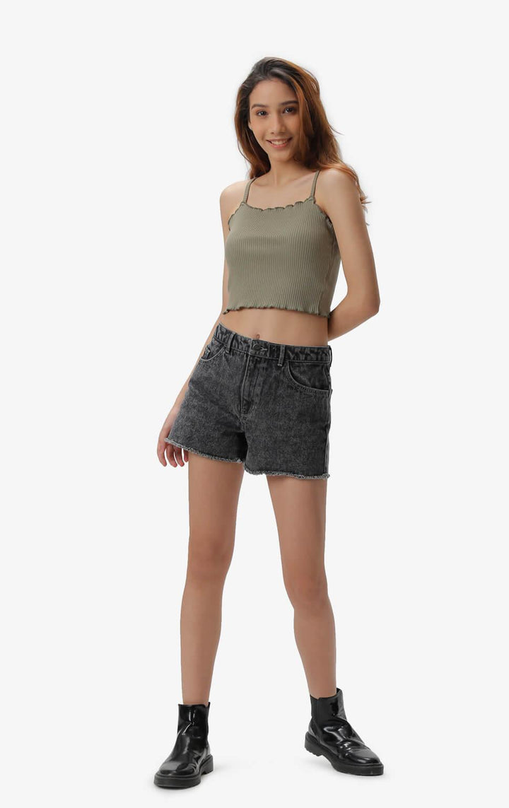 CROPPED LETTUCE TANK TOP - Just G | Number 1 women's and teen fashion brand. Shop online at justg.com.ph | Cash on delivery ( COD ) and Prepaid transaction available.