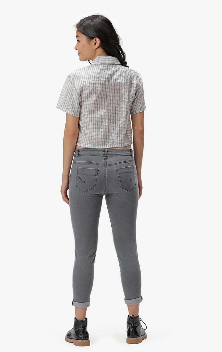 GRAY MID WAIST SKINNY JEANS - Just G | Number 1 women's and teen fashion brand. Shop online at justg.com.ph | Cash on delivery ( COD ) and Prepaid transaction available.