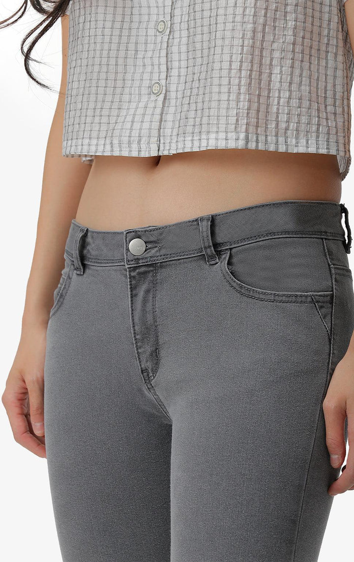 GRAY MID WAIST SKINNY JEANS - Just G | Number 1 women's and teen fashion brand. Shop online at justg.com.ph | Cash on delivery ( COD ) and Prepaid transaction available.