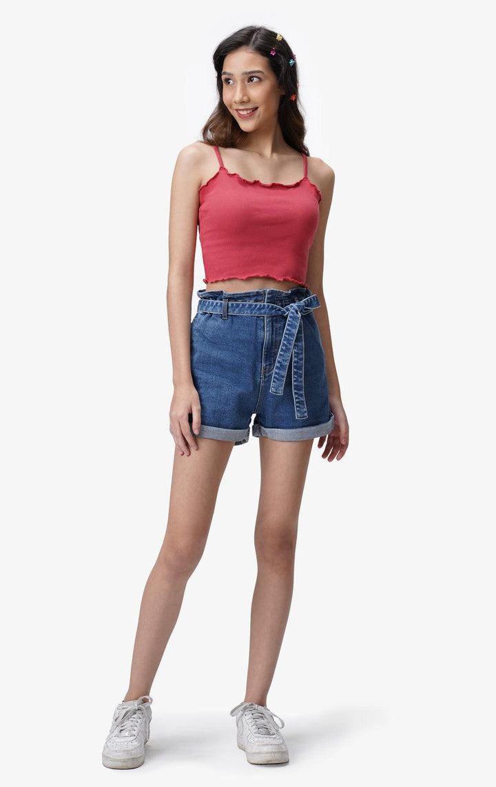 CROPPED LETTUCE TANK TOP - Just G | Number 1 women's and teen fashion brand. Shop online at justg.com.ph | Cash on delivery ( COD ) and Prepaid transaction available.