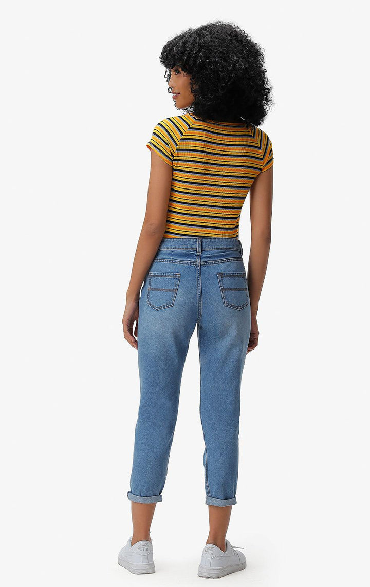 YELLOW FITTED STRIPED TOP - Just G | Number 1 women's and teen fashion brand. Shop online at justg.com.ph | Cash on delivery ( COD ) and Prepaid transaction available.