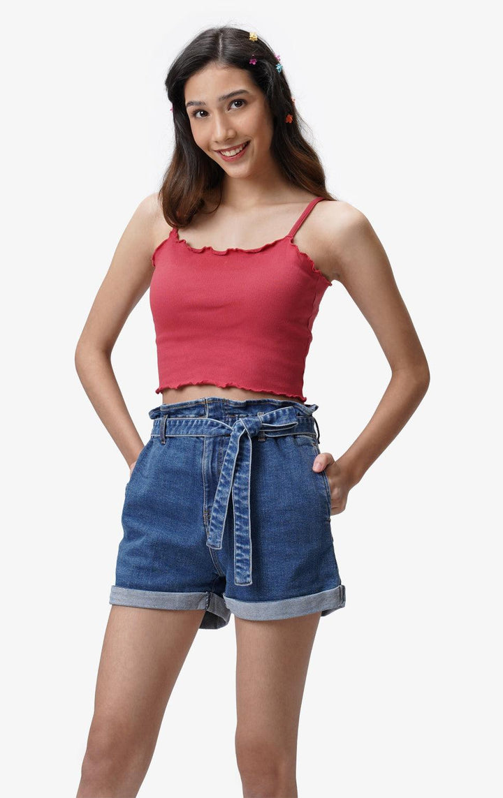 CROPPED LETTUCE TANK TOP - Just G | Number 1 women's and teen fashion brand. Shop online at justg.com.ph | Cash on delivery ( COD ) and Prepaid transaction available.