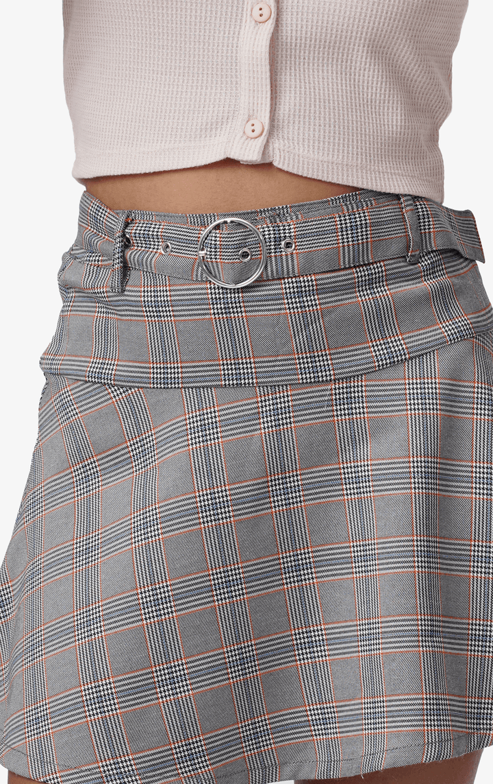 HOUNDSTOOTH FLARED SKIRT WITH BELT - Just G | Number 1 women's and teen fashion brand. Shop online at justg.com.ph | Cash on delivery ( COD ) and Prepaid transaction available.