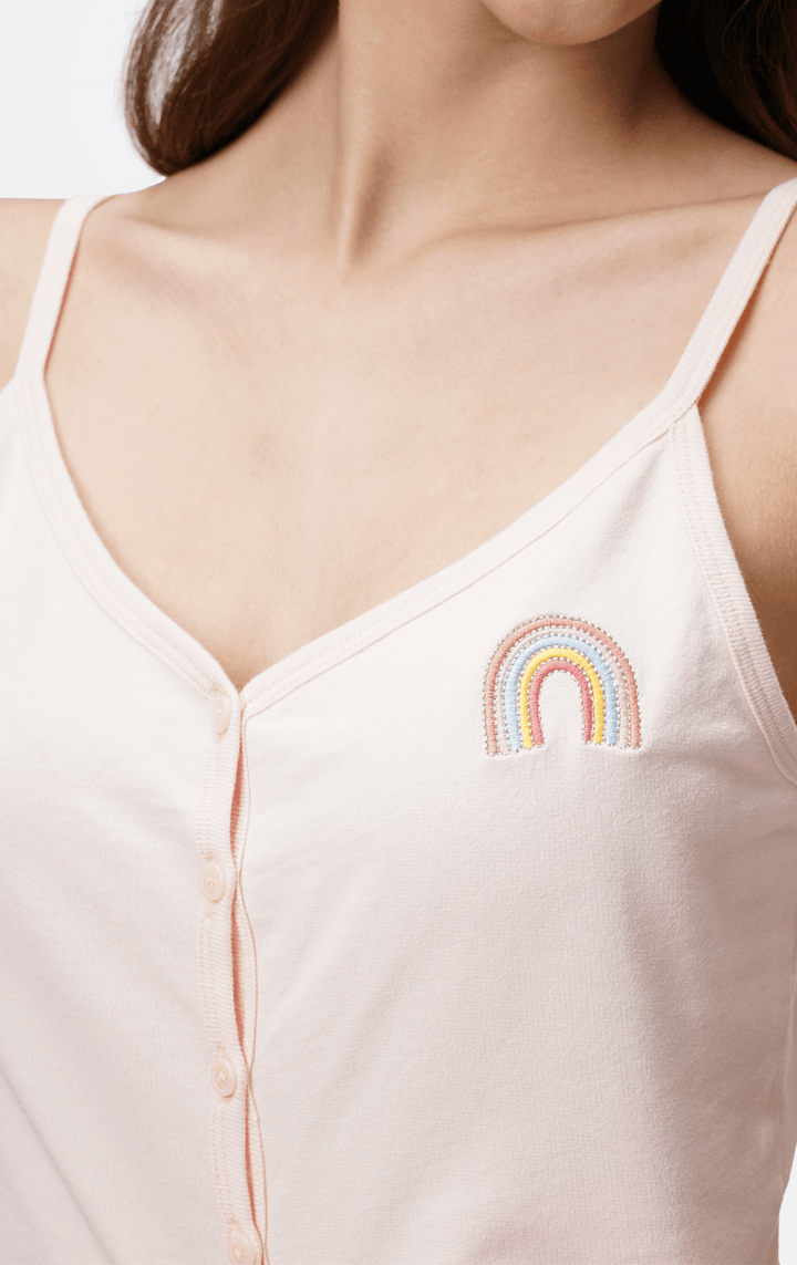 RAINBOW EMBROIDERED TANK TOP - Just G | Number 1 women's and teen fashion brand. Shop online at justg.com.ph | Cash on delivery ( COD ) and Prepaid transaction available.
