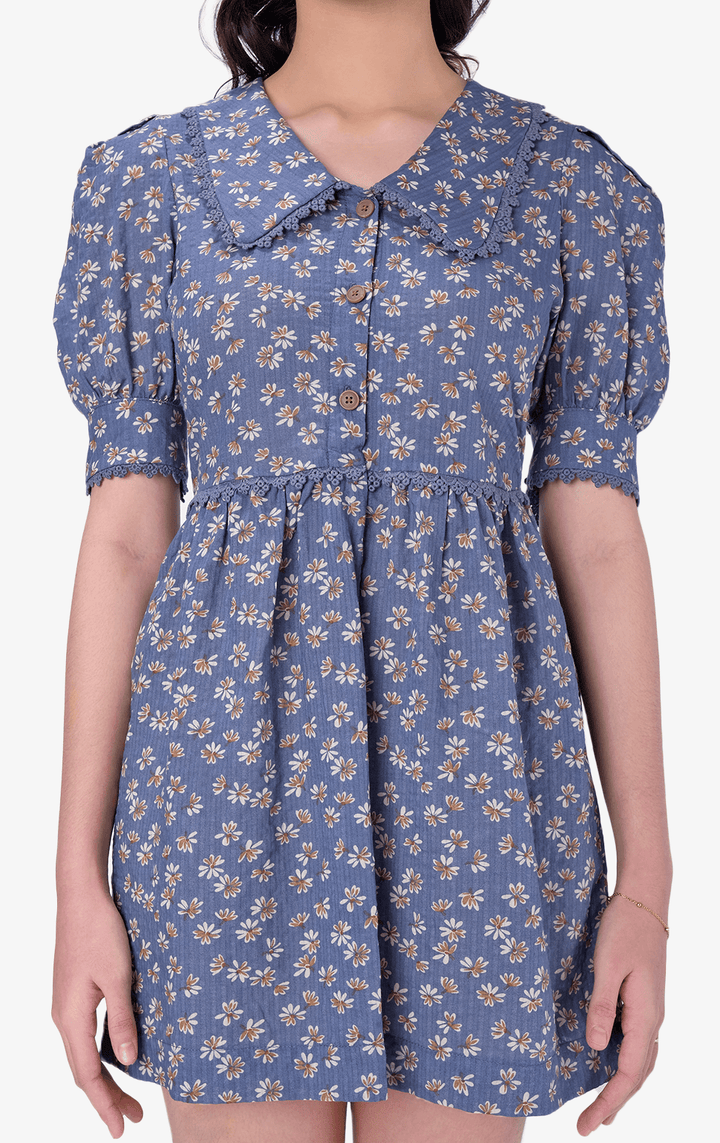 FLORAL LACE COLLAR DRESS - Just G | Number 1 women's and teen fashion brand. Shop online at justg.com.ph | Cash on delivery ( COD ) and Prepaid transaction available.