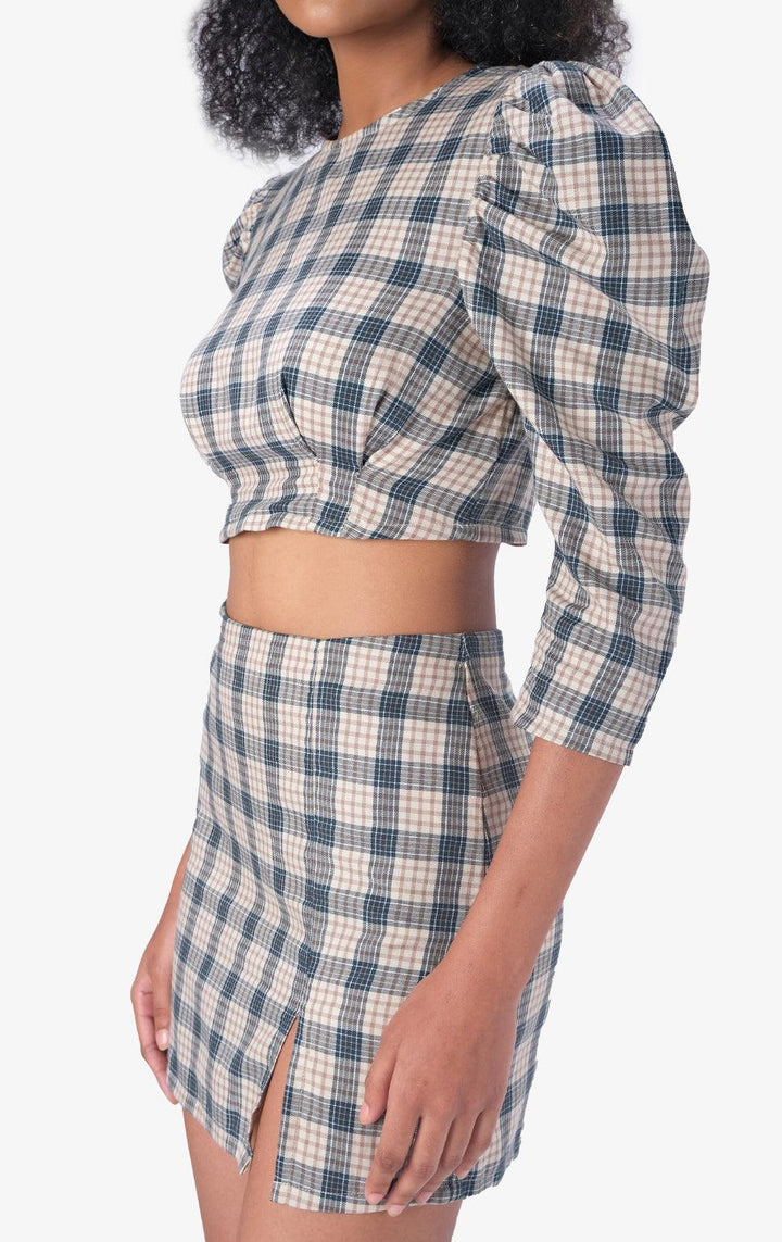 CHECKERED SKIRT SET - Just G | Number 1 women's and teen fashion brand. Shop online at justg.com.ph | Cash on delivery ( COD ) and Prepaid transaction available.