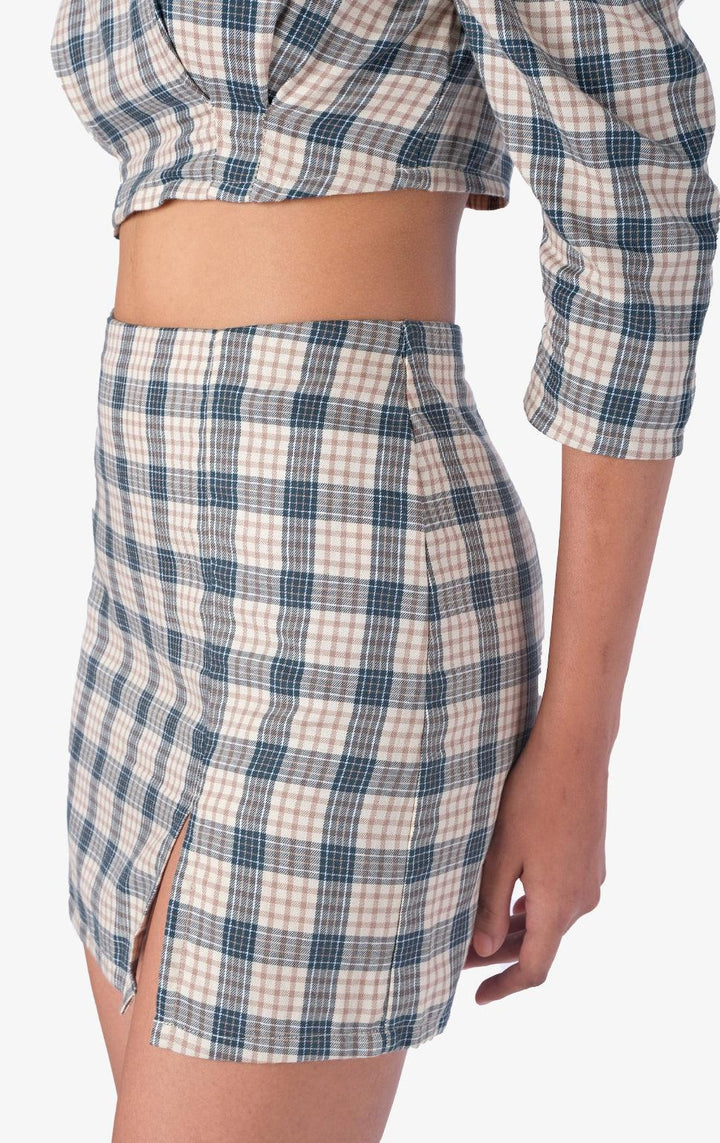 CHECKERED SKIRT SET - Just G | Number 1 women's and teen fashion brand. Shop online at justg.com.ph | Cash on delivery ( COD ) and Prepaid transaction available.