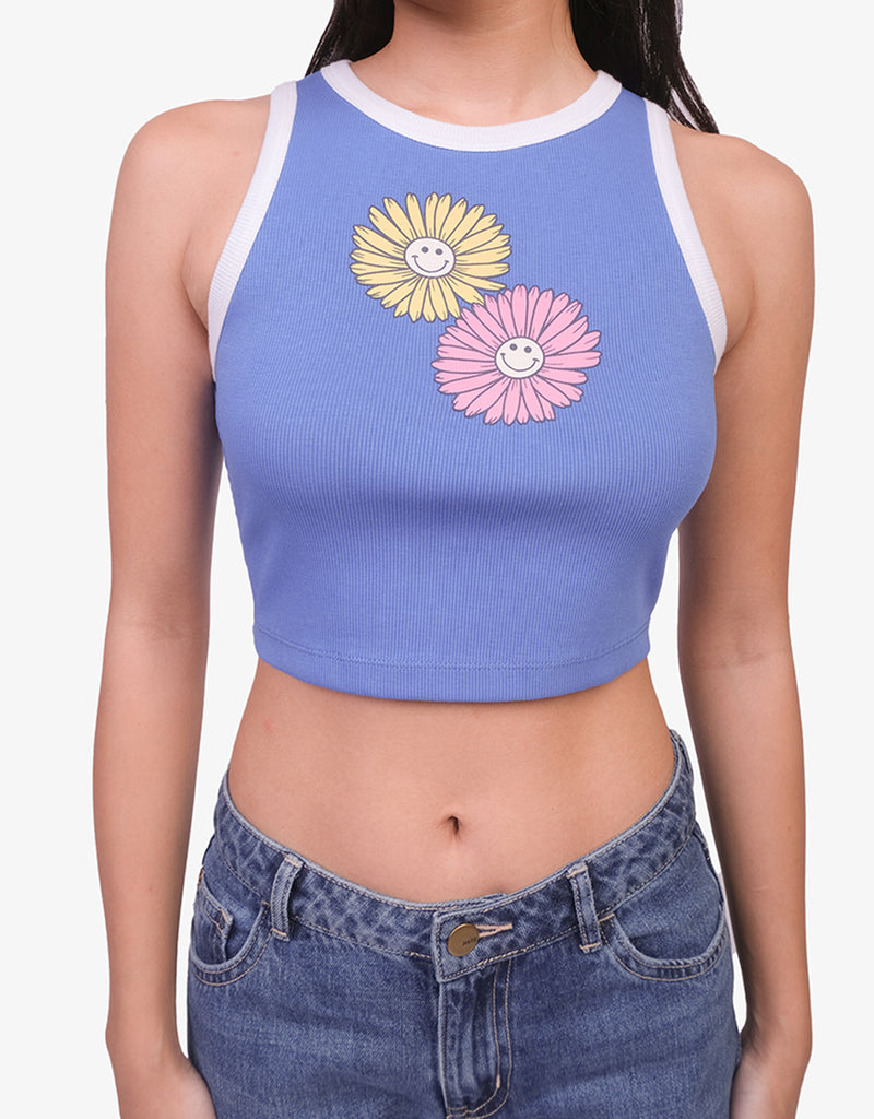 TANK TOP WITH FLOWER GRAPHICS