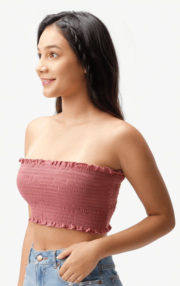 SMOCKED BANDEAU TOP - Just G | Number 1 women's and teen fashion brand. Shop online at justg.com.ph | Cash on delivery ( COD ) and Prepaid transaction available.