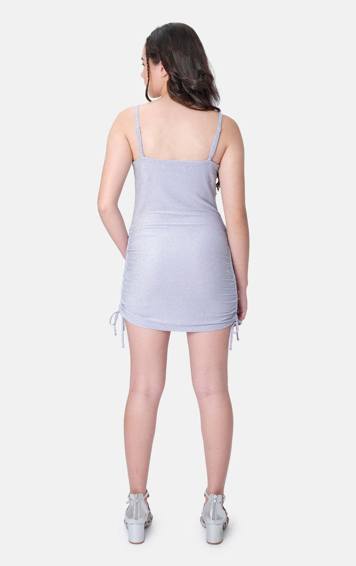 SPARKLY LAVENDER COWL NECK DRAWSTRING DRESS - Just G | Number 1 women's and teen fashion brand. Shop online at justg.com.ph | Cash on delivery ( COD ) and Prepaid transaction available.