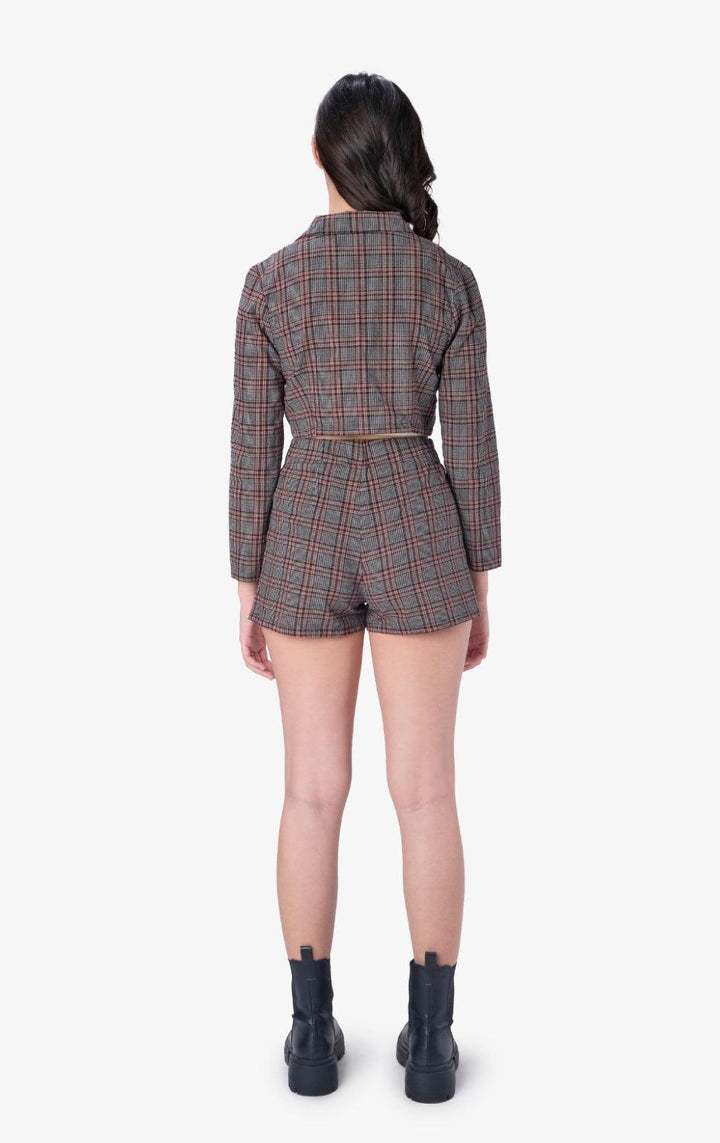 PLAID BLAZER & SHORTS SET - Just G | Number 1 women's and teen fashion brand. Shop online at justg.com.ph | Cash on delivery ( COD ) and Prepaid transaction available.