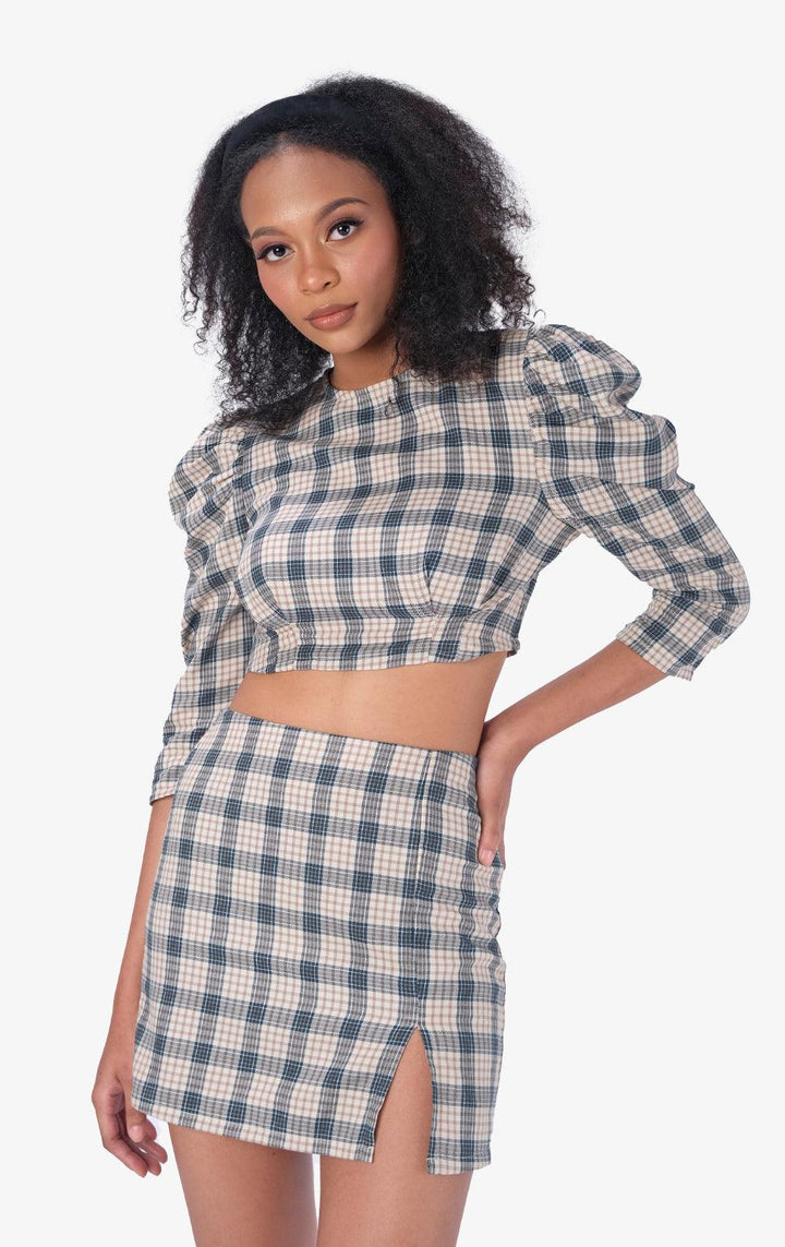 CHECKERED SKIRT SET - Just G | Number 1 women's and teen fashion brand. Shop online at justg.com.ph | Cash on delivery ( COD ) and Prepaid transaction available.