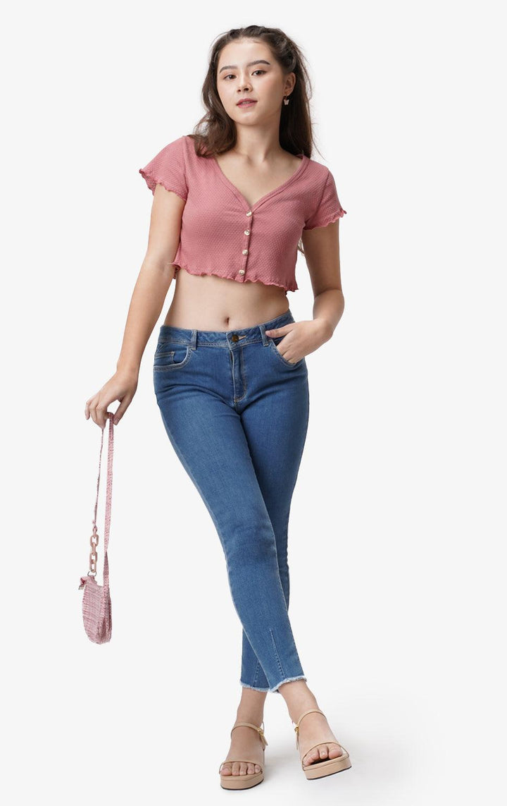 REVERSIBLE LOW WAIST SKINNY JEANS - Just G | Number 1 women's and teen fashion brand. Shop online at justg.com.ph | Cash on delivery ( COD ) and Prepaid transaction available.