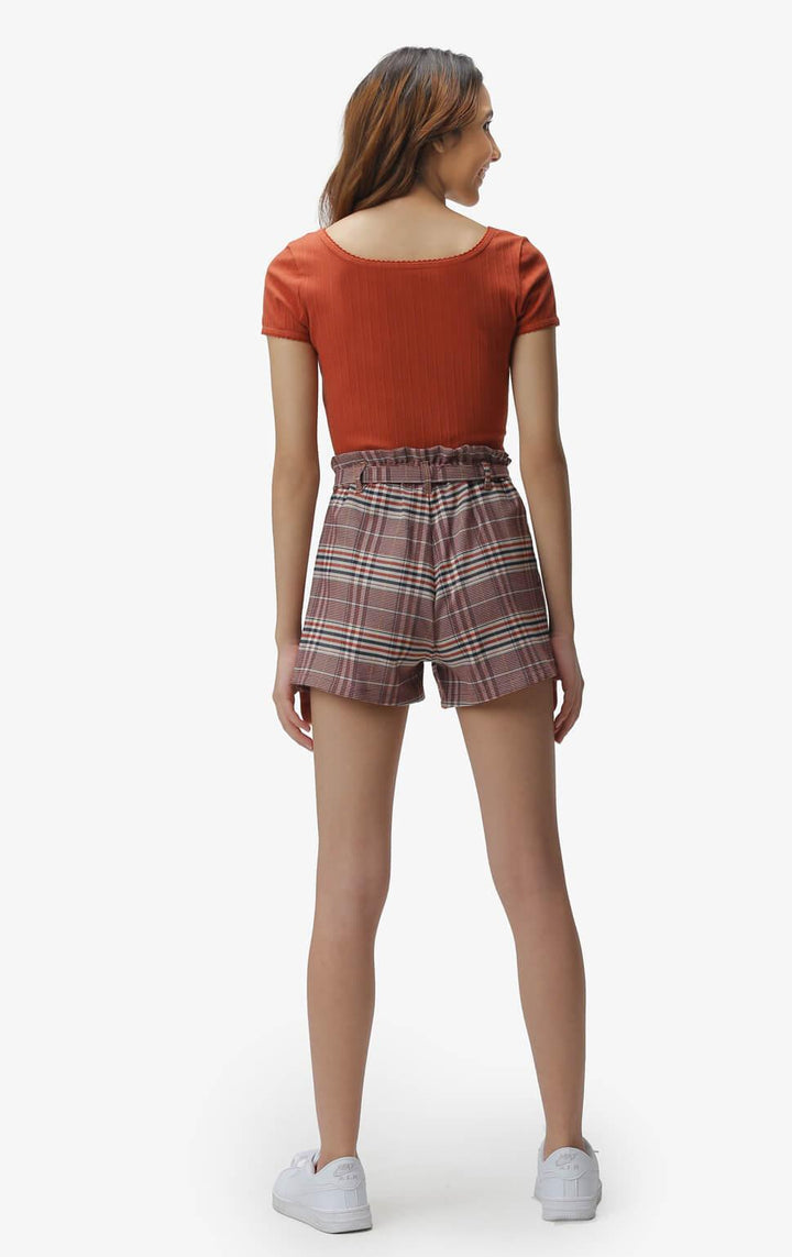 PLEATED SHORTS WITH BELT - Just G | Number 1 women's and teen fashion brand. Shop online at justg.com.ph | Cash on delivery ( COD ) and Prepaid transaction available.