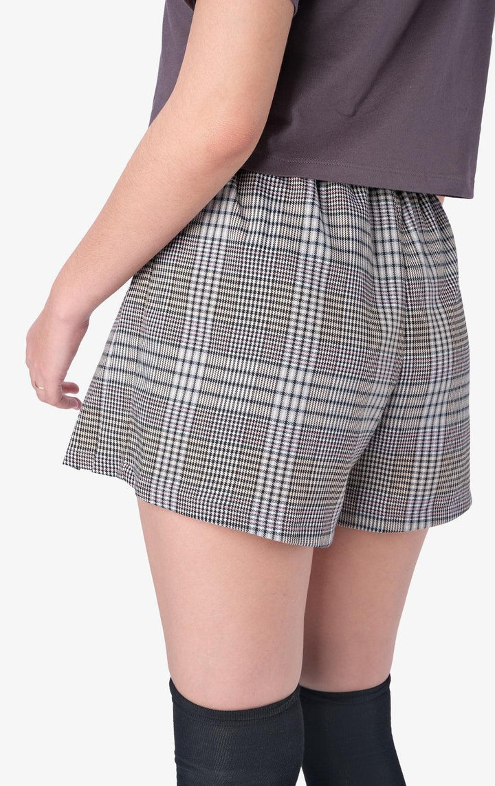 CHECKERED PLEATED SHORTS - Just G | Number 1 women's and teen fashion brand. Shop online at justg.com.ph | Cash on delivery ( COD ) and Prepaid transaction available.