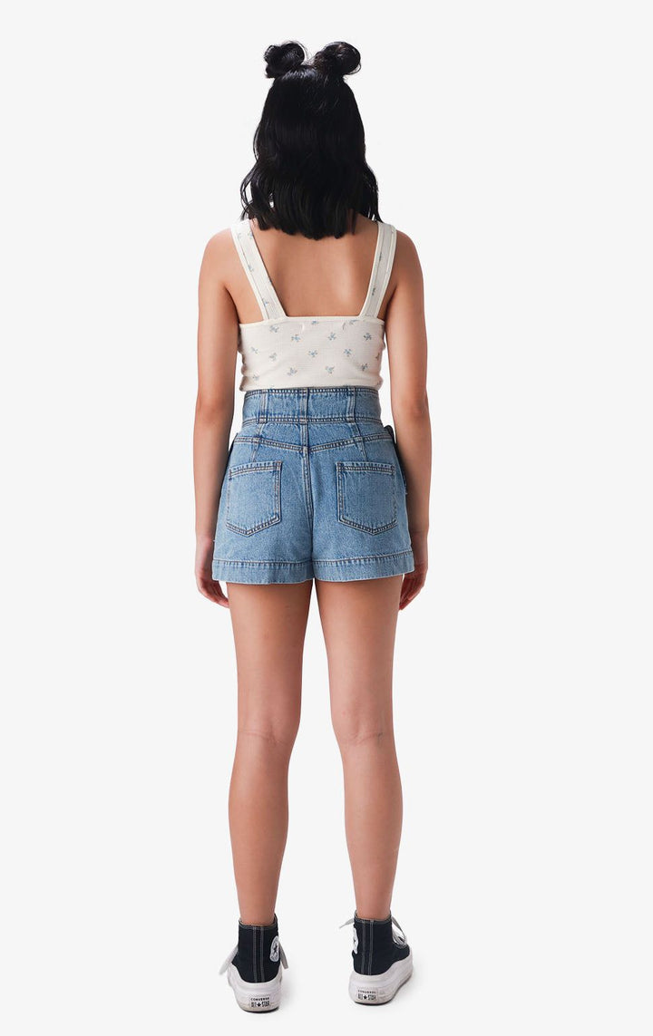 HIGH WAISTED DENIM 6 BUTTON SHORTS - Just G | Number 1 women's and teen fashion brand. Shop online at justg.com.ph | Cash on delivery ( COD ) and Prepaid transaction available.