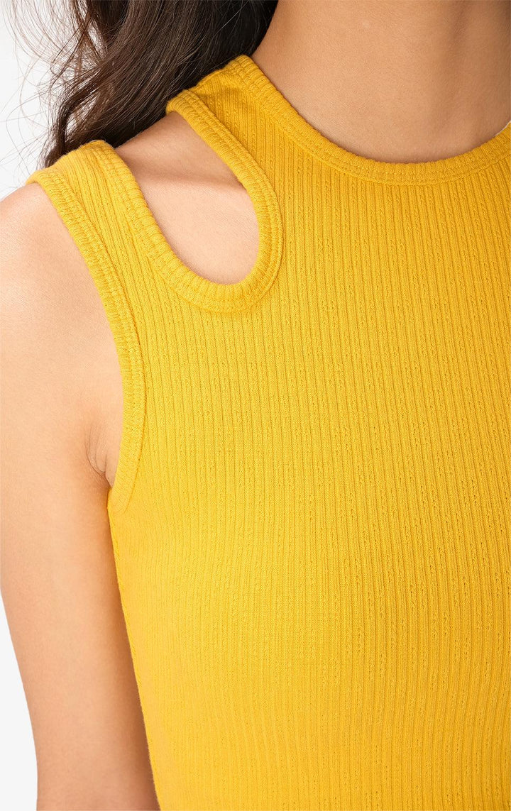 TANK TOP WITH SHOULDER CUT OUT - Just G | Number 1 women's and teen fashion brand. Shop online at justg.com.ph | Cash on delivery ( COD ) and Prepaid transaction available.