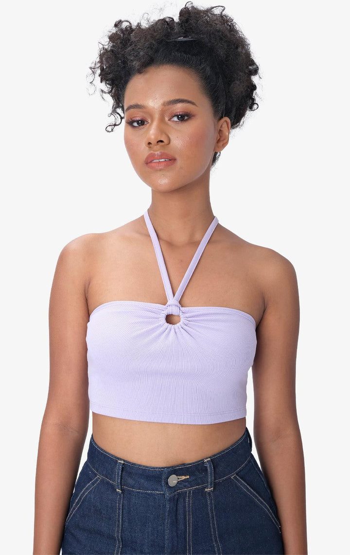 LAVENDER KEYHOLE HALTER TOP - Just G | Number 1 women's and teen fashion brand. Shop online at justg.com.ph | Cash on delivery ( COD ) and Prepaid transaction available.