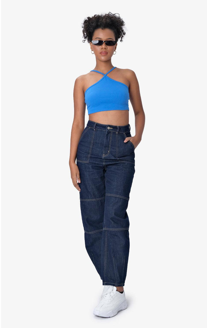 BLUE HALTER NECK TOP - Just G | Number 1 women's and teen fashion brand. Shop online at justg.com.ph | Cash on delivery ( COD ) and Prepaid transaction available.